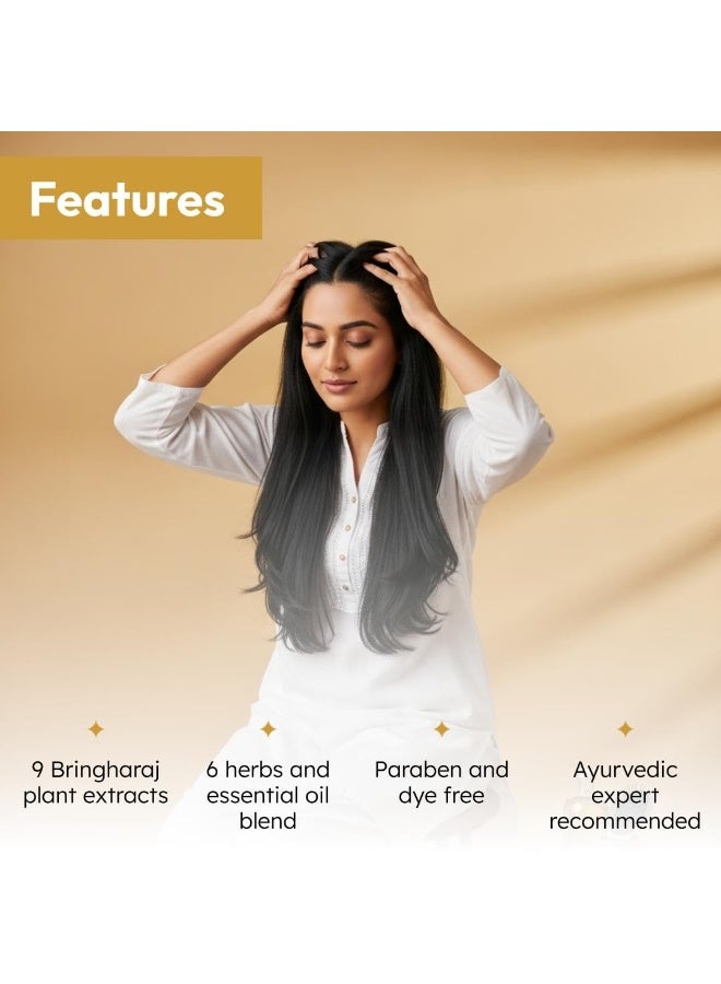 Indulekha Bringha Oil 100ml + Bringha Shampoo 340ml Combo Pack Reduce Hairfall with 9 Full Bringha Plant Extracts - Image 4